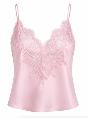 SKIMS Silk Pink Lace Top